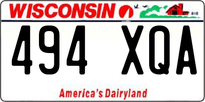 WI license plate 494XQA