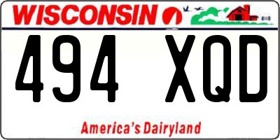 WI license plate 494XQD