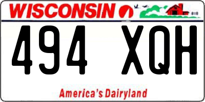 WI license plate 494XQH
