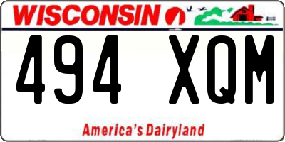 WI license plate 494XQM