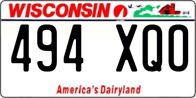 WI license plate 494XQO