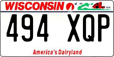 WI license plate 494XQP