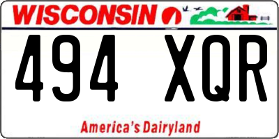 WI license plate 494XQR