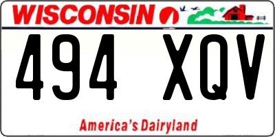 WI license plate 494XQV