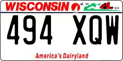 WI license plate 494XQW