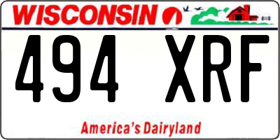 WI license plate 494XRF