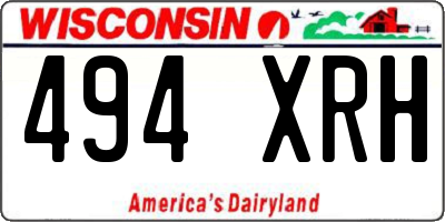 WI license plate 494XRH