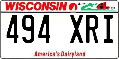 WI license plate 494XRI