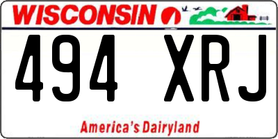 WI license plate 494XRJ