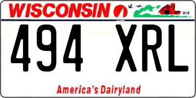 WI license plate 494XRL