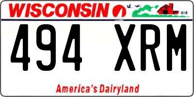 WI license plate 494XRM