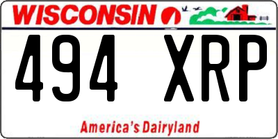 WI license plate 494XRP