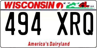 WI license plate 494XRQ