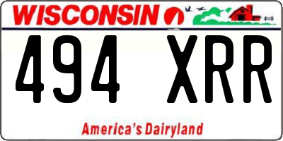 WI license plate 494XRR