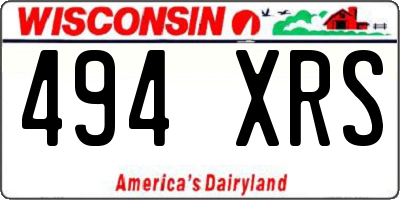 WI license plate 494XRS