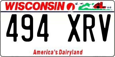 WI license plate 494XRV