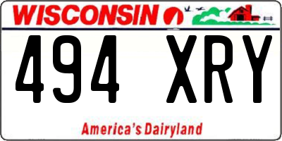 WI license plate 494XRY