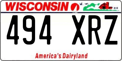 WI license plate 494XRZ