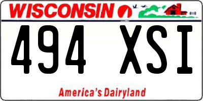 WI license plate 494XSI
