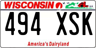 WI license plate 494XSK