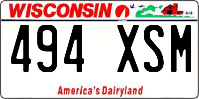 WI license plate 494XSM