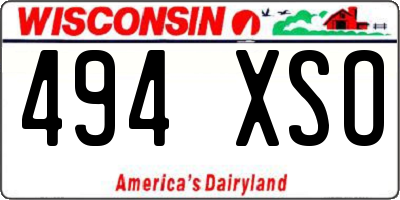 WI license plate 494XSO
