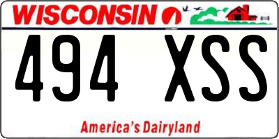 WI license plate 494XSS