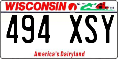 WI license plate 494XSY