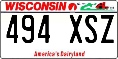 WI license plate 494XSZ