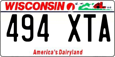 WI license plate 494XTA