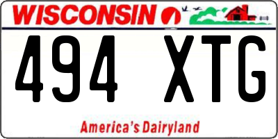 WI license plate 494XTG