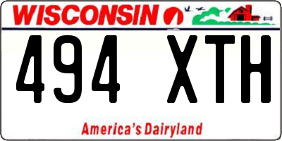 WI license plate 494XTH