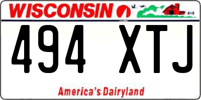 WI license plate 494XTJ