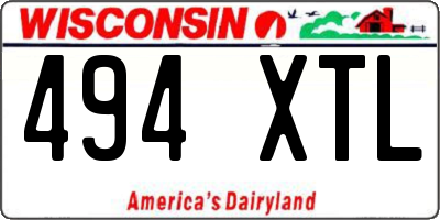 WI license plate 494XTL