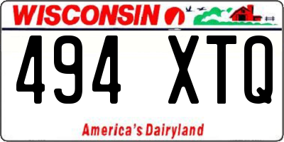 WI license plate 494XTQ
