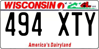 WI license plate 494XTY