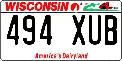 WI license plate 494XUB