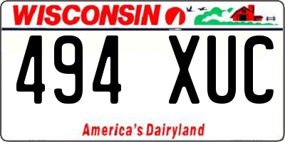 WI license plate 494XUC