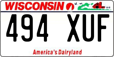 WI license plate 494XUF