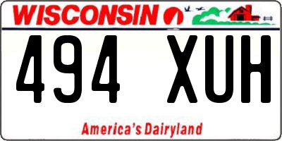 WI license plate 494XUH