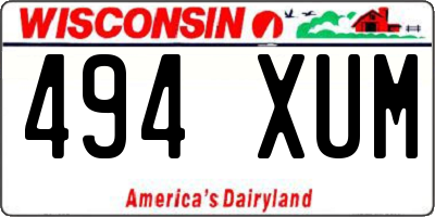 WI license plate 494XUM