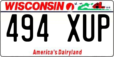 WI license plate 494XUP