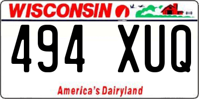 WI license plate 494XUQ