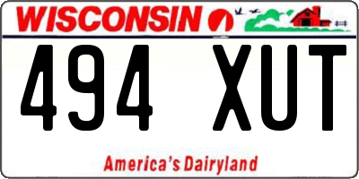 WI license plate 494XUT