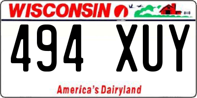 WI license plate 494XUY