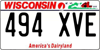 WI license plate 494XVE