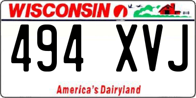 WI license plate 494XVJ