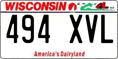 WI license plate 494XVL