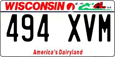 WI license plate 494XVM