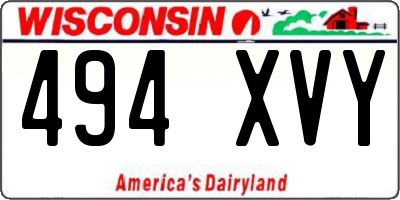 WI license plate 494XVY